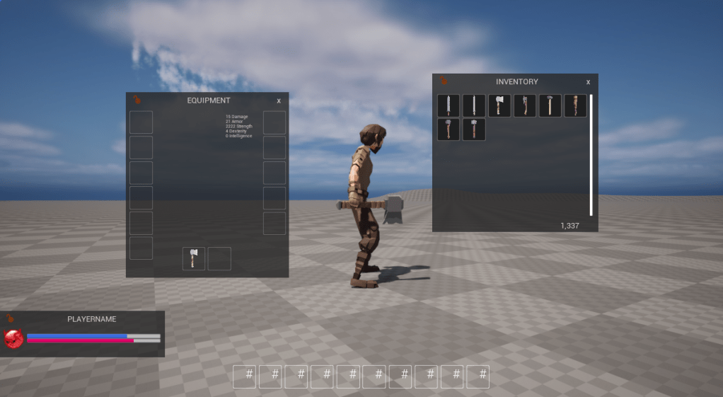 Inventory and Equipment windows